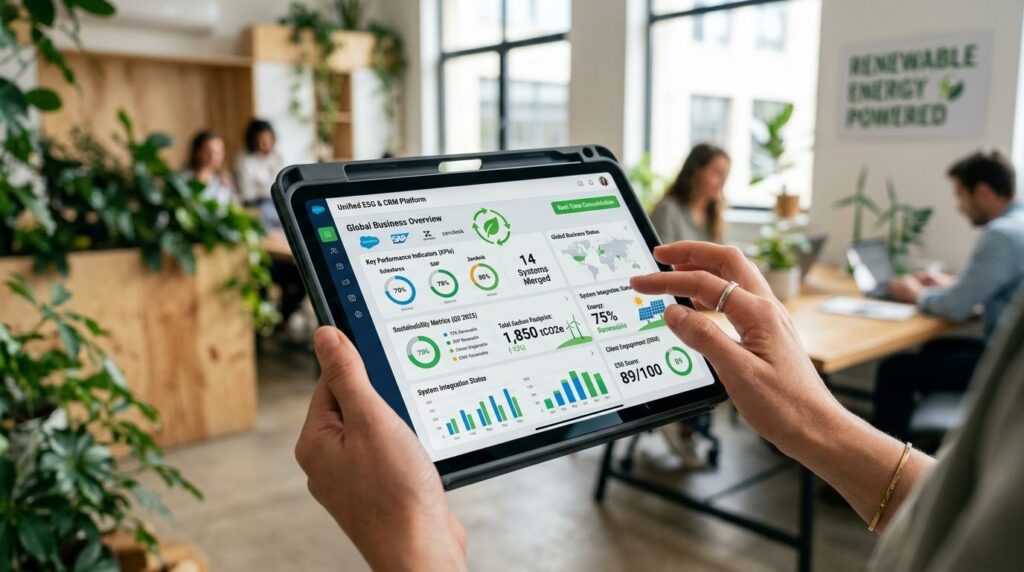 Close-up photograph of hands holding a tablet displaying a c