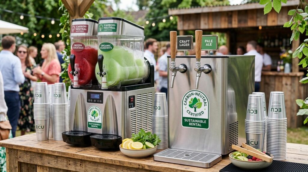 Close-up view of modern sustainable party equipment rental: